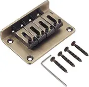 LOLIPPYY 4 String String Vintage Bass Bridge with Saddles Includes Wrench Screws for Electric Bass Guitar and Ukulele Accessories Bridge Tailpiece