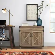 Folkston Laptop Credenza 80cm Wide 1 Drawer Rustic Design