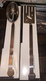 Bissell & Wilhite Xum Pattern Stainless Steel Serving Fork and Spoon Salad Set