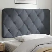Dark Grey Velvet Headboard Cushion 107 cm - King Single Head Comfortable Bed Pillow for Wall Mounted Headboards & Beds