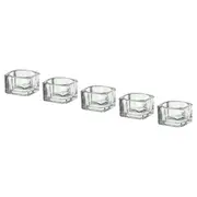 GLASIG tealight holder, clear glass, 5x5 cm