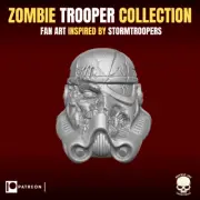 Zombie Stormtrooper v4 custom head for 4" 6" 7" 12" Star Wars action figures
