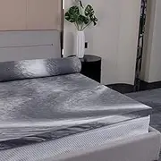 WONDERPEDIC 3 Inch Swirl Bamboo Charcoal High Density Memory Foam Mattress Topper with Waterproof Removable Cover,Double Size (138x188×7.6cm