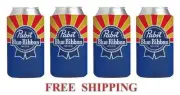 PABST BLUE RIBBON 4 PBR 16oz PINT BEER CAN WRAP COOLERS KOOZIE COOLIE HUGGIE NEW