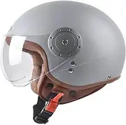 Vintage Motorcycle Scooter Crash Half Helmet Unisex-Adult Summer Classic Retro Motorbike Open Face Helmet Youth Biker Jet Helmets DOT/ECE Approved (52-62cm) C