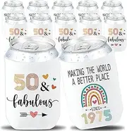 50 & Fabulous Birthday Can Cooler Sleeves