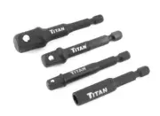 Titan 12002 4pc Hex Shank Impact Socket Adapter & Magnetic Bit Holder