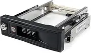 StarTech.com 5.25in Trayless Hot Swap Mobile Rack for 3.5in Hard Drive - Internal SATA Backplane Enclosure, Black, 1.7" x 5.9" x 7.2"