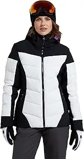 [Mountain Warehouse] Resort Womens Recco Padded Ski Jacket - Snow Proof, Isotherm, Breathable & Thermal Tested -30 °C Ladies Coat - Best for Winter, Skiing, Winter Sports Monochrome 20