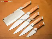 Hand Forged J2 Steel Full Tang Chef Set Chef Knife Kitchen Set Dining Set