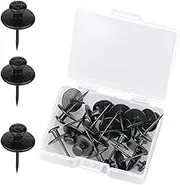 SAVITA 20pcs Picture Hangers Nails Double-Headed Wall Nails Pushpin Hook Hangers Decorative Push Pin Hooks for Home Classroom Office Study Room Drywall (Black)