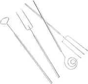 PRETYZOOM 4pcs Chocolate Dipping Fork Set Fondue Tools for Hot Pot Baking Supplies for Fruit Cheese Easy to Clean Kitchen Gadgets