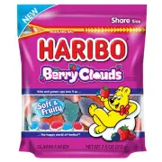 Haribo Gummi Candy | Berry Clouds in a Resealable Stand up Bag | Blueberry, Wild