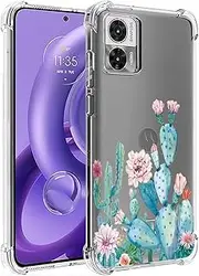 [Jhxtech] Phone Case for Motorola Edge 30 Neo 5G Case, Edge 30 Lite XT2245-1 girls women, Slim Shockproof Clear Floral Pattern Soft Flexible TPU Protective Cover for Motorola Edge 30 Neo Blossom Flower