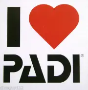 Scuba Diving Sticker Decal - 'I (Love / Heart) PADI' - 3" x 3"