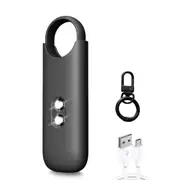 130dB Personal Alarm Security Keychain Panic Security Emergency Keyring with Strobe Light-Black