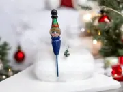 Handmade Polymer Clay Christmas Holiday Elf Crochet Hook Ergonomic