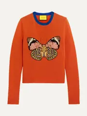 [Gucci for Net-A-Porter] Gucci for Net-A-Porter - Embellished Wool Sweater - Orange - x small x small Orange