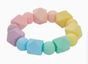Silicone Chewable Teether Bracelet for Babies & Sensory Kids, Pastel Colors