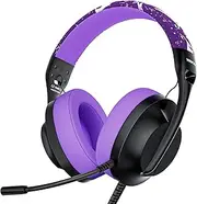 WIRWTRU S30 Gaming Headset with Microphone,198g Lightweight Design, Wired Gaming Headphones for Xbox, Xbox Series X|S, PS5, PS4, Switch, PC, Noise Cancelling Mic, Soft Earmuffs (Purple)