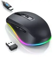 Wireless Mouse with LED - Rechargeable Moving Mouse Jiggler Keeps Computer Aw...