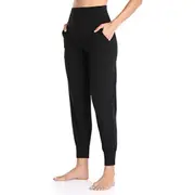 Woman's High Waist Joggers Sweatpants Lightweight & Comfortable Yoga Pants with Pockets - Black
