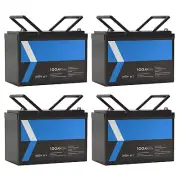 4x 12V 100Ah Lithium LiFePO4 Battery | BMS | 3000+ Cycles 2yr warranty