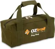 Oztrail Canvas Peg Bag for Tent Camping, Durable Storage for Pegs & Accessories