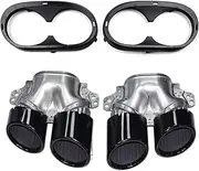 exhaust tip Exhaust Tip Compatible For Benz W177 A35 C118 CLA35 X247 GLB35 A45S Refitting 2020+ Rear Bumper Muffler Exhaust Tips Nozzle(Black Set A)