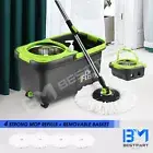 DR FUSSY Spin Microfiber Mop Bucket Set Spinning Dry Floor Cleaner w/ 4 Mop Head