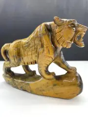 1pc Natural tiger's-eye Quartz Carved tiger Skull Crystal Reiki healing Decor