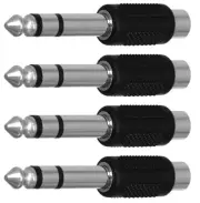 CESS 6.35mm 1/4 Inch Stereo TRS Male Plug to RCA Female Jack Silver
