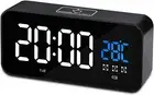 Digital Alarm Clock,With Large Led Temperature,Date Carousel Display,Type-C Char