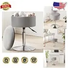 Elegant Adjustable Vanity Stool with Built-in Storage - Perfect for Makeup Rooms