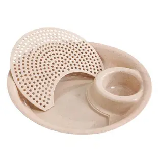 😃安全環保小麥秸稈餃子盤帶醋碟水餃盤子雙層瀝水碟子家用果盤餐具