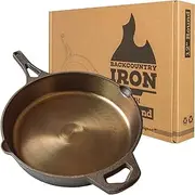 Backcountry Iron Round Wasatch Smooth Cast Iron Skillet (12 Inch), Bronze
