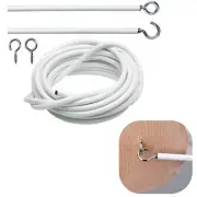 Net Curtain Wire White Hanging Window Cord Cable Kit 2-4 Meters Curtain Strin...