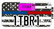 ATV / UTV license plate 5x10 Thin Red and Blue Line, Minnesota design