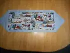 Handmade table runner - sleigh rides in the snow with blue border