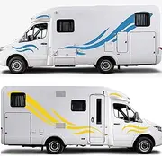 ZKSHPS 6PCS Motorhome Stripes Vinyl Stickers ，for Camper Van Horsebox Caravan RV Car Tuning Accessories Decoration Decals