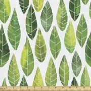 Forrest Green Watercolor Leaves Fabric - Decorative Upholstery & Home Accents -
