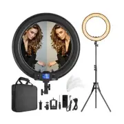 Ring Light,19inch LED Ring Light with Stand &LCD Display Adjustable Color Tem...