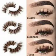 3D Mink Fake Lashes Natural Brown False Colored Eyelashes Thick Long Wispies Ⓐ