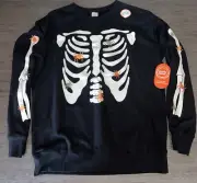 Wonder Nation Boys Glow In Dark Black Halloween Sweatshirt Size XXL (18) NEW