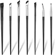 BOHUIZ 7 Pcs Eyeliner Brushes Set, Ultra Thin Flat Angle Eye Makeup Brush Slanted Angled Eyebrow Brushes Eye Liner Brush for Professional Makeup Application Beauty Cosmetic Tool