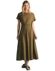 [Faherty] Coast To Coast Midi Dress in Military Olive