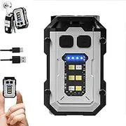 Mini Powerful Flashlight, XGPNew Version 1200LM+Battery Enhanced Version, Magnetic Portable Keychain Flashlight, Recharge Waterproof LED Light Hand Free Lighting with Clip 8 Mode 3 Source(White)