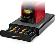 Coffee Pods Holder Storage Drawer Compatible with 60 Nespresso Pods for Kitchen Storage & Organisation (Black)
