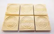 Set of 6-Unfinished Pine 3D Circle Corner Trim Moulding Plinth Block: 3-1/2 sq.