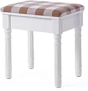 Footstool Dressing Table Make-up Dressing Table Rubber-Padded Wooden Legs Side for Making up Makeup Piano seat Chair in The Bedroom Bathroom Piano Chair (Color Size: